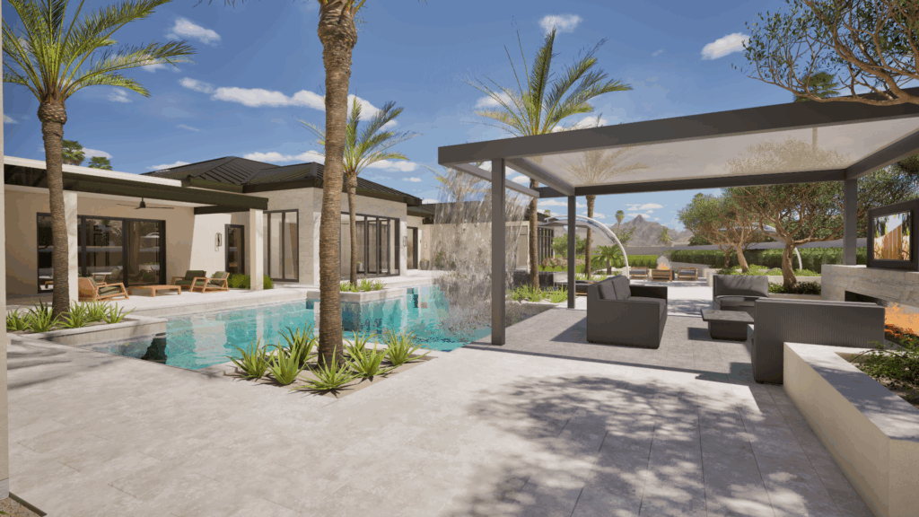 Kevin David Homes Resort Style Backyard Mockingbird Lane, Paradise Valley, AZ